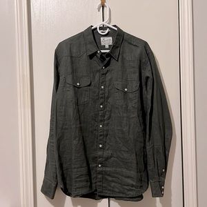 Mens Lucky brand 100% linen button down